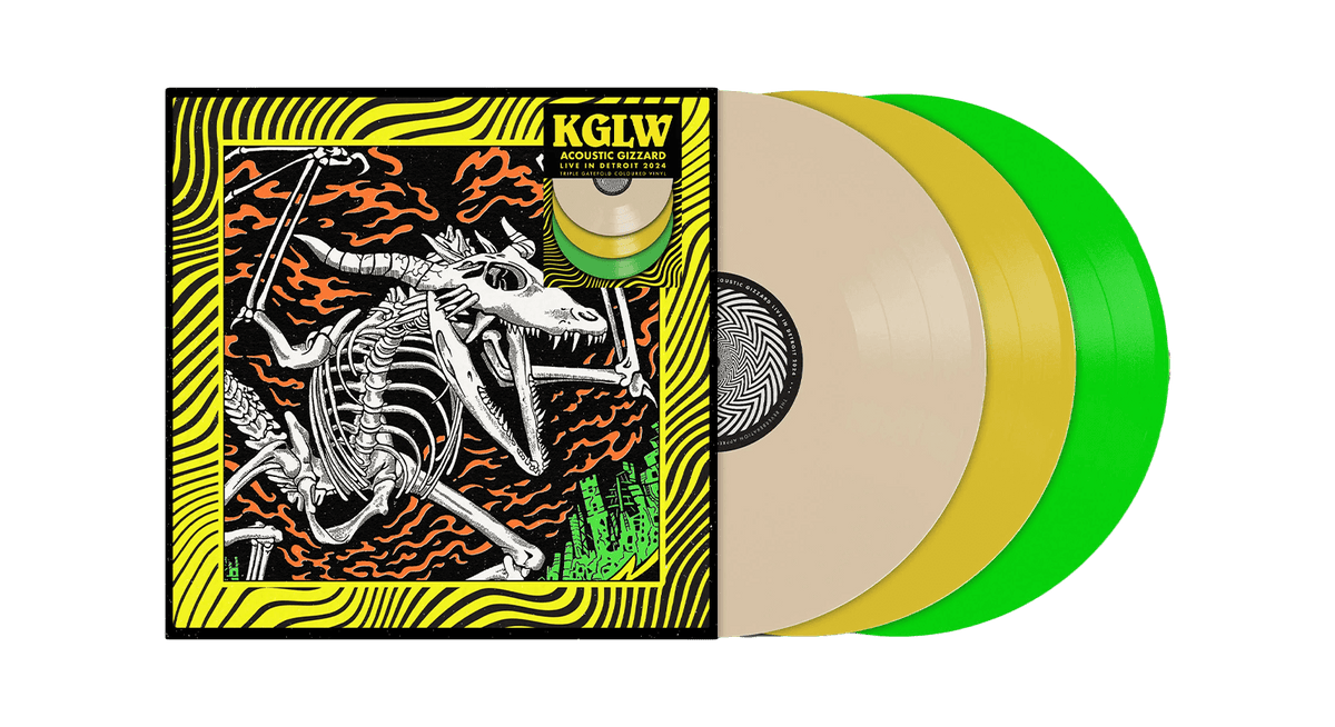 Vinyl - [Pre-Order 31/01] King Gizzard &amp; The Lizard Wizard : Acoustic Gizzard - Live in Detroit 2024 (Green,  Bone &amp; Neon Yellow Vinyl) - The Record Hub