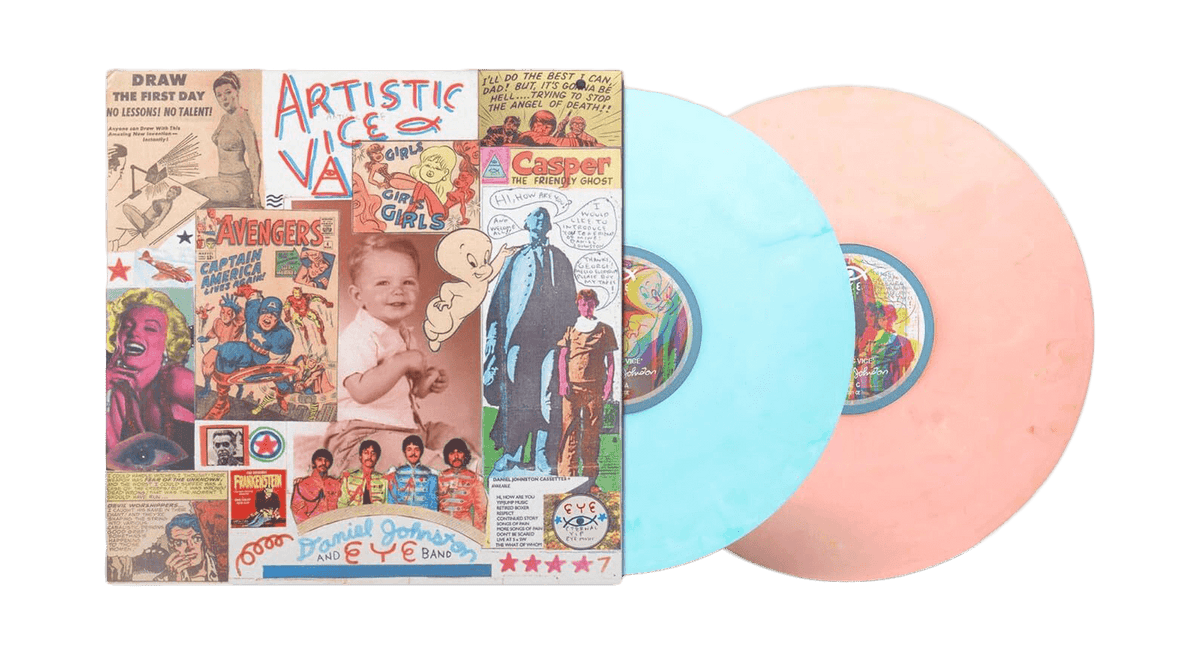 Vinyl - Daniel Johnston : Artistic Vice (Light Blue/ Peach Swirl Vinyl) - The Record Hub