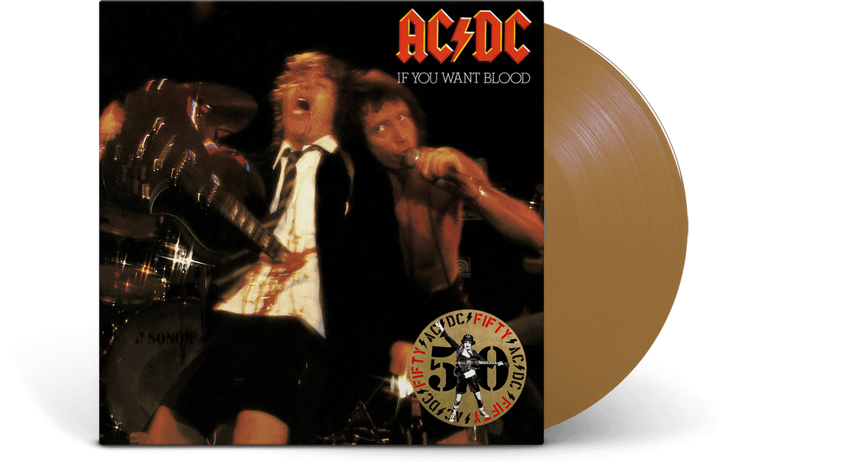 Vinyl - AC/DC : If You Want Blood You&#39;ve Got It: 50th Anniversary (Gold Vinyl) - The Record Hub