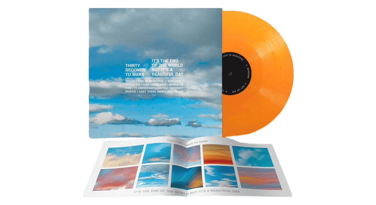 Vinyl - Thirty Seconds To Mars : It’s The End Of The World But It’s A Beautiful Day (Opaque Orange Vinyl w/Litho + Alt Artwork) - The Record Hub