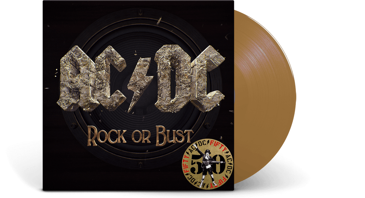 Vinyl - AC/DC : Rock of Bust: 50th Anniversary (Gold Vinyl) - The Record Hub