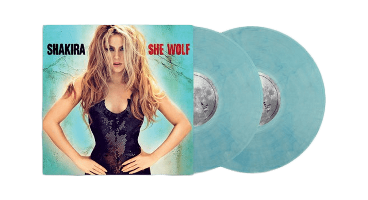 Vinyl - Shakira : She Wolf (Sea Glass with Turquoise Swirls Vinyl) - The Record Hub