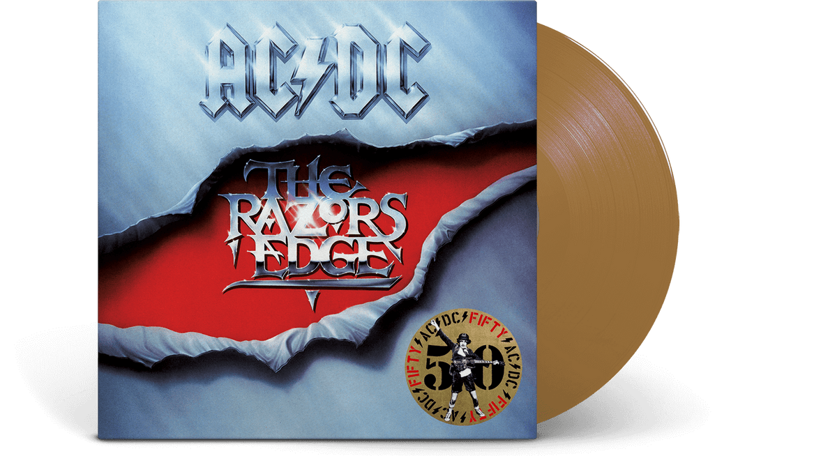 Vinyl - AC/DC : The Razor&#39;s Edge - 50th Anniversary (Gold Vinyl) - The Record Hub