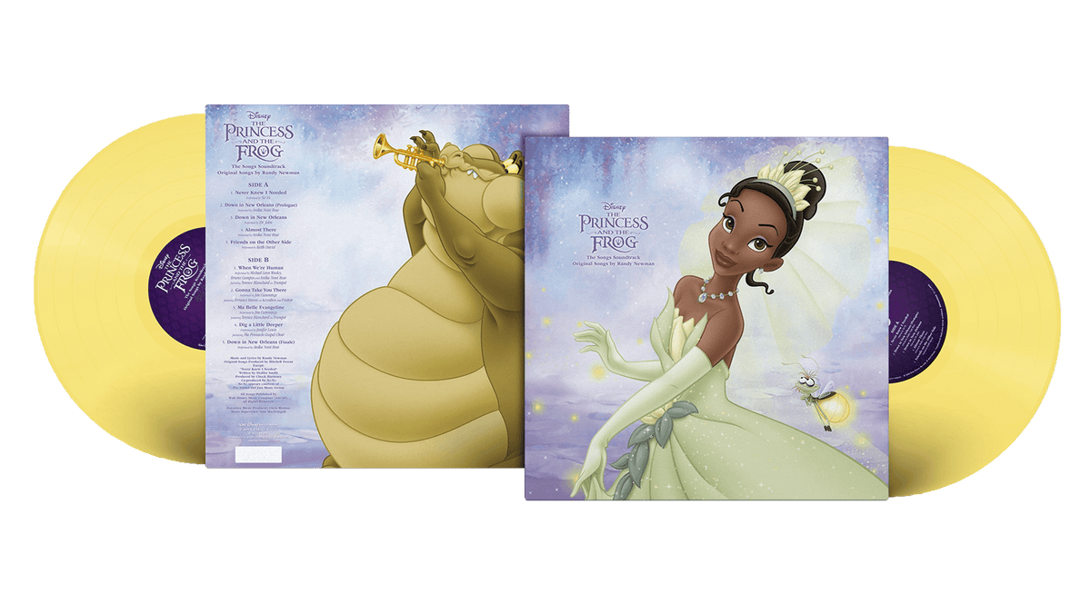 Vinyl - Various Artists : The Princess and the Frog - The Songs Soundtrack (Zesty Lemon Yellow Coloured Vinyl) - The Record Hub