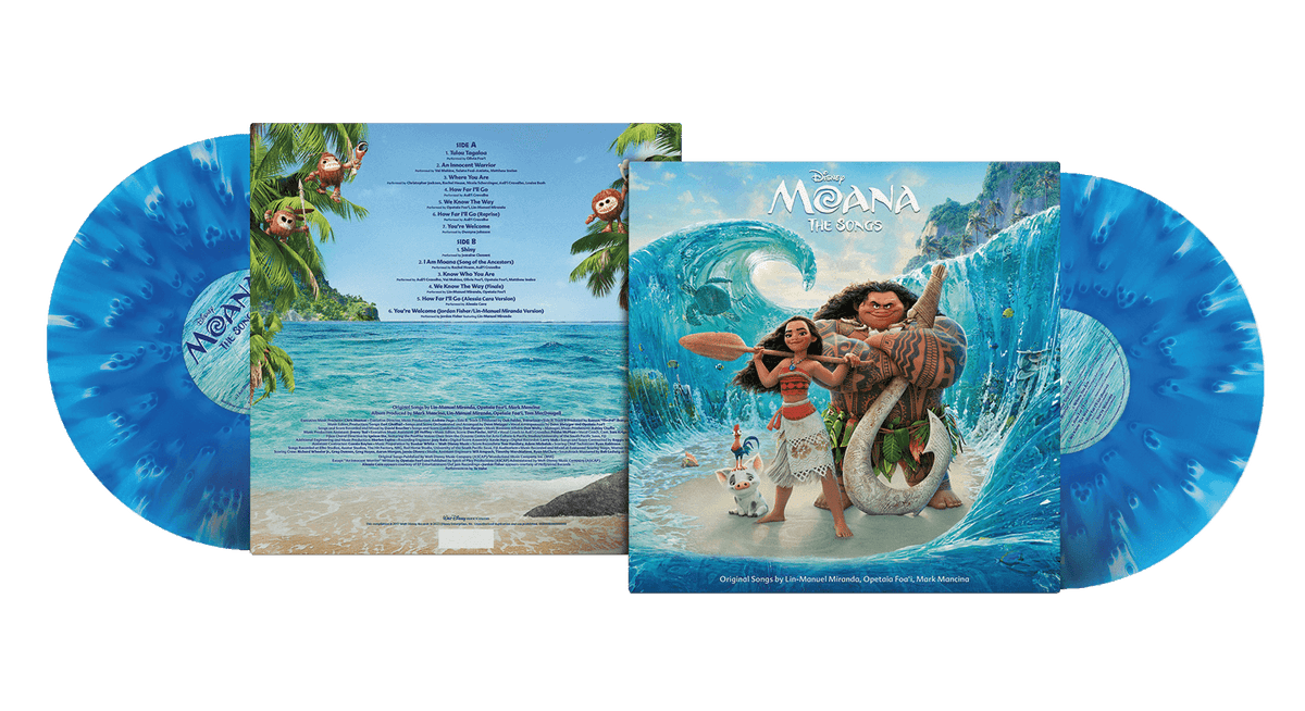 Vinyl - Various Artists : Moana - The Songs (Wave Break Ocean Blue Coloured Vinyl) - The Record Hub