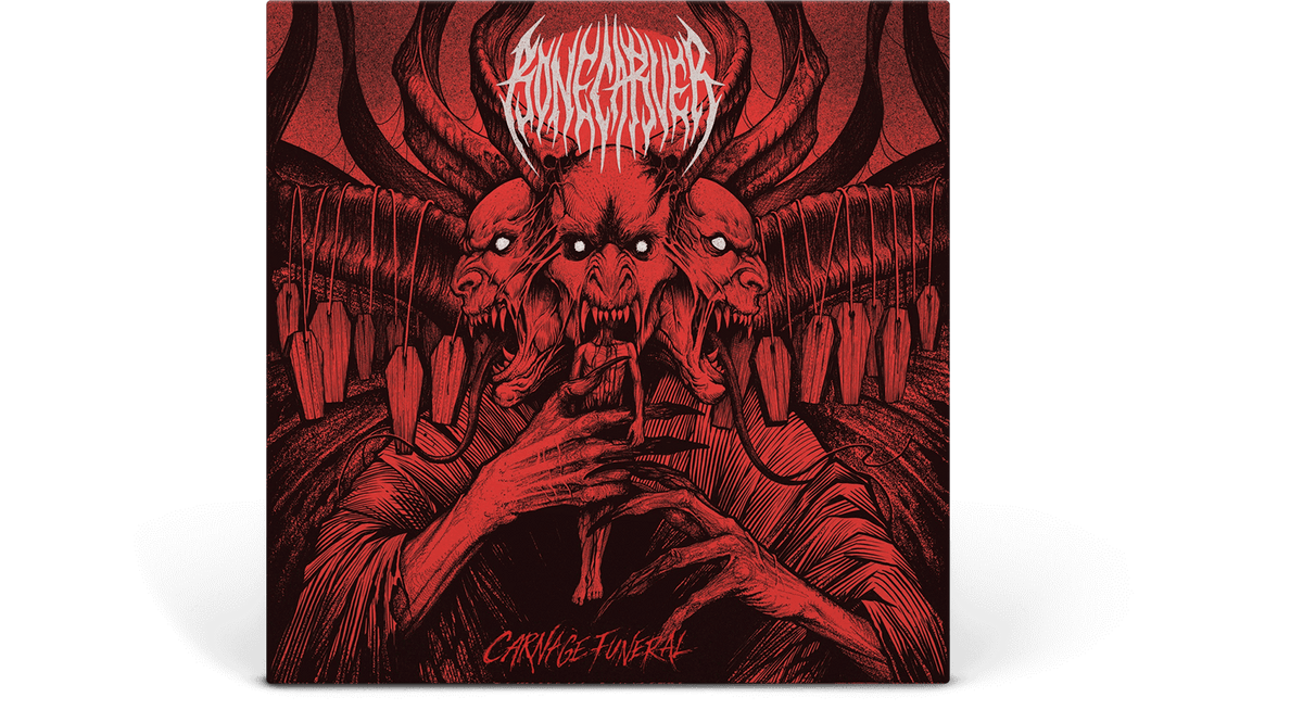 Vinyl - Bonecarver : Carnage Funeral (Red &amp; Black Splatter Fade Vinyl) - The Record Hub